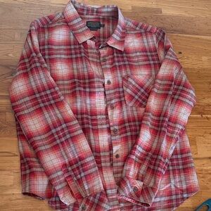 Pendleton Red and White Plaid Flannel Shirt